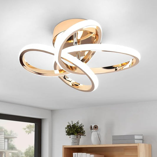 CANEOE Modern Hallway Light Fixtures, 6000K Modern Led Ceiling Light for Hallway, Small Close to Ceiling Lamp for Hallway Corridor Closet Bedroom Bathroom Kitchen Stair Curved Design Ceiling Lights