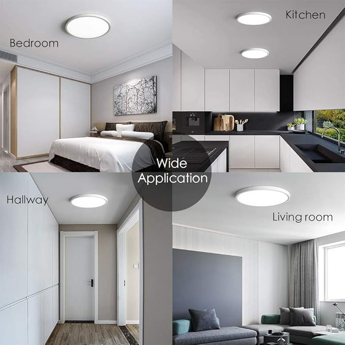 TALOYA 4 Pack of Flush Mount Ceiling Light 12 Inch (3000K/3500K/4000K/5000K/6500K), Super Slim Led Light Fixture for Closet Dining Room Garage Hallway Kitchen Laundry