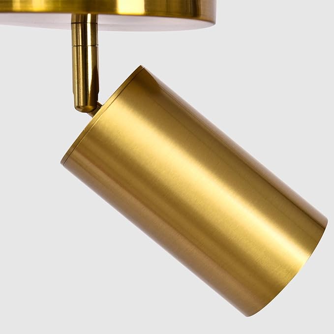 Track Lighting Ceiling Spotlight, Gold Ceiling Light Fixture, Gu10 Spotlights Indoor Angle Adjustment Modern Wall Lamp for Living Room, Gallery, Cabinet, Hallway, Bedroom 2 Packs