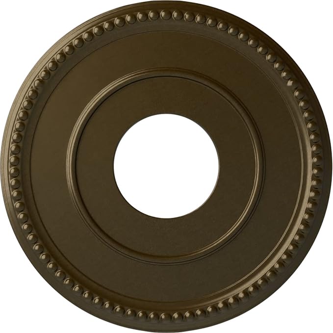 12 1/2"OD x 3 7/8"ID x 3/4"P Bradford Ceiling Medallion (Fits Canopies up to 6 5/8"), Hand-Painted Brass