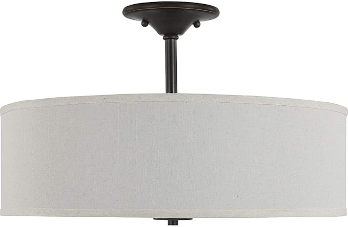 Progress Lighting Inspire Collection Antique Bronze Three-Light 18" Semi-Flush Mount, 11.50x18.00x18.00