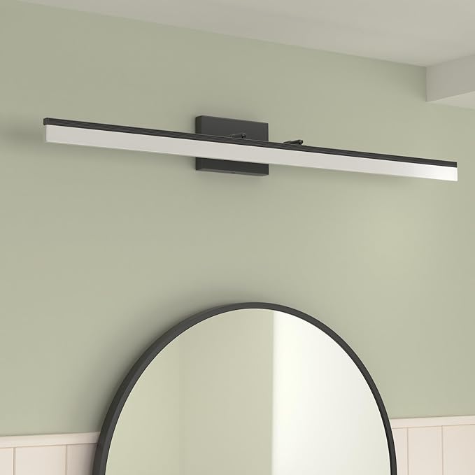 Aipsun Modern LED Vanity Light Adjustable Bathroom Light Fixtures Over Mirror Rotatable Vanity Lighting 5500K 40 inch Black