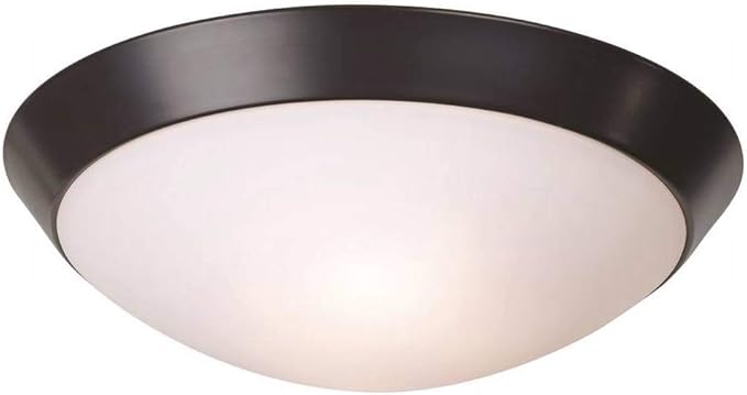 360 Lighting Davis Modern Small Ceiling Light Flush Mount Fixture Oil Rubbed Bronze 13" Wide Frosted Glass Dome for House Bedroom Hallway Living Room Bathroom Dining Kitchen