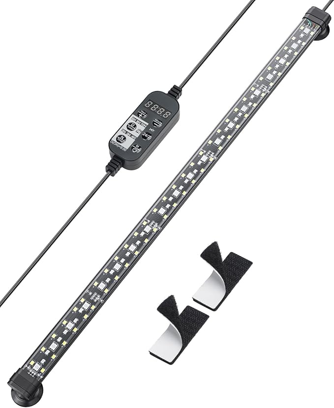 Pawfly 10 W Aquarium LED Light 20 Inch 24/7 Fish Tank Light with Full Spectrum Brilliant White Blue Red Green Lights Multi-Colored LEDs with D/N Mode Single Color Effects Timer & Adjustable Brightness