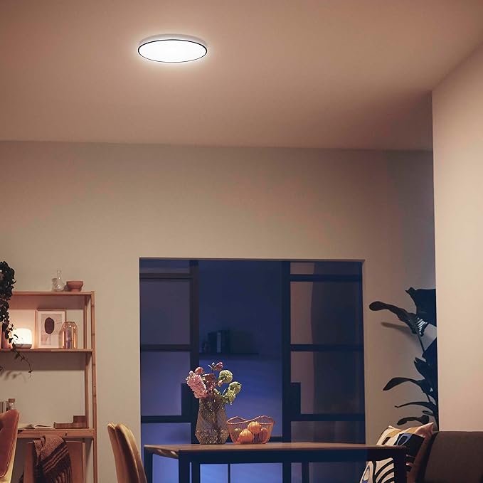 Philips LED Flush Mount Silver Ceiling Light 1-Pack Selectable White Multi-CCT 1500 Lumen (20W = 90W) No Bulbs Required
