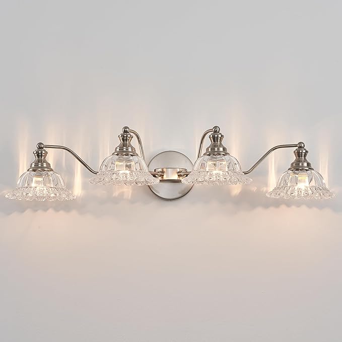 XIEDUN Brushed Nickel 4 Light Vanity Light