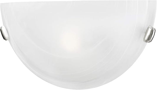 Livex Lighting 4271-91 Home Basics 1 Light Brushed Nickel Wall Sconce with White Alabaster Glass