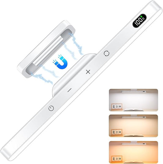 Ferswe 3W Rechargeable Light Bar, Touch Adjustable 3 Colors, 120 LED Mirror Lights, Magnetic for Cabinets, Makeup Battery, Stick On for Closet, Kitchen, Bedroom, Bathroom, Wall