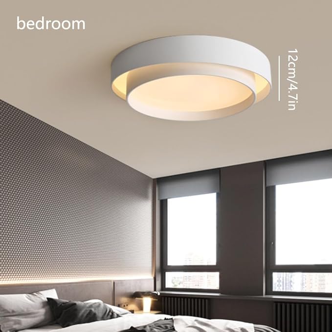 Simple Style Ceiling Lamp Decorative LED Three-Color Dimming Close to Ceiling Light Flush Mount Lighting Fixture Bedroom Living Room Study Children's Lamp