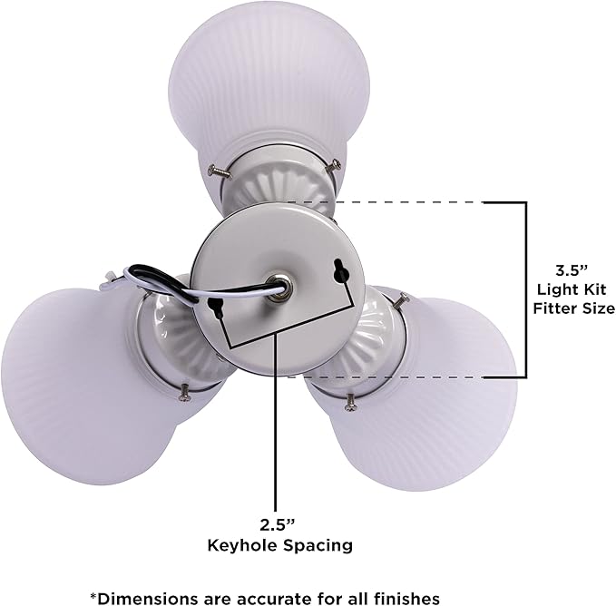 Westinghouse 7785000 Three-Light Led Cluster Ceiling Fan Light Kit, Oil Rubbed Bronze Finish with Frosted Ribbed Glass , White