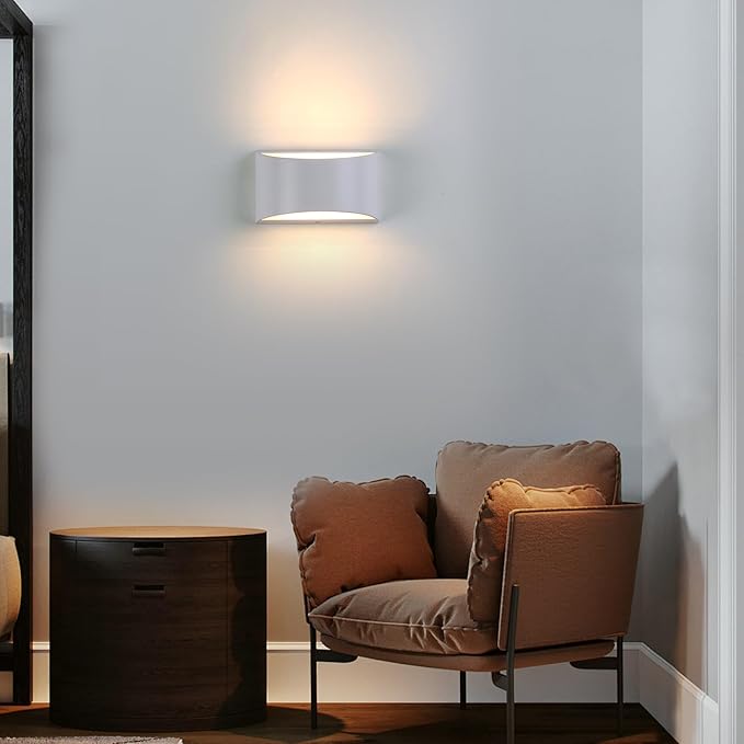 White Modern LED Wall Sconce (with G9 Bulbs) Hardwired Indoor Wall Lights Set of 2 Up and Down Wall Mount Light for Hallways, Bedrooms, Hallways, Living Room 3000K Warm White