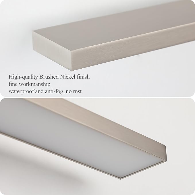 Ralbay Brushed Nickel Vanity Light for Bathroom Metal Acrylic Modern LED Bathroom Light Fixtures Brushed Nickel 40inch
