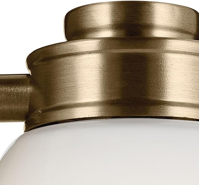 Kichler Shae 5" 1-Light Wall Sconce Bathroom Vanity Light Fixture with White Opal Glass in Champagne Bronze, Modern Style for Vanity Mirror, Fireplace, Hallway (8.25" H x 5" W), 55200CPZ