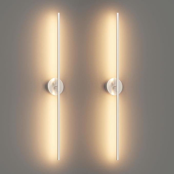 40In Nickel Wall Sconces Set of Two 3000K Hardwired Bathroom Sconce 360° Rotate Modern Vanity Light Bar for Living Room Bedroom Bathroom