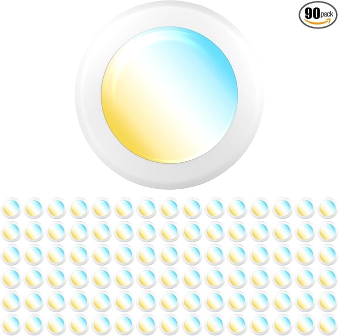 Sunco 90 Pack LED Disc Lights Ceiling 6 Inch, Flush Mount Disk Light, Recessed Can Lighting, 1050 LM, 15W (75W Equivalent), Selectable CCT 3000K/4000K/5000K/6000K/6500K, Dimmable, Damp Rated ETL