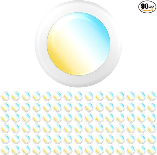 Sunco 90 Pack LED Disc Lights Ceiling 6 Inch, Flush Mount Disk Light, Recessed Can Lighting, 1050 LM, 15W (75W Equivalent), Selectable CCT 3000K/4000K/5000K/6000K/6500K, Dimmable, Damp Rated ETL