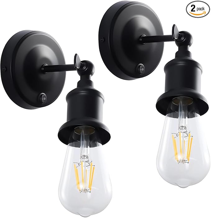 DoRight RV Ceiling Light Camper Lights, Wall Sconces Set of Two, 12V LED RV Wall Sconce Light Fixture with ON/Off Switch for RV, Boat, Marine, Motorhome, Caravan (Bulb not Included)