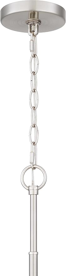 Tawson Nox 3-Light Chandelier Pendant Ceiling Light Brushed Nickle White Glass Shade Adjustable Height for Hallway, Entryway, Passway, Dining, Bedroom, Kitchen, Balcony Living Room