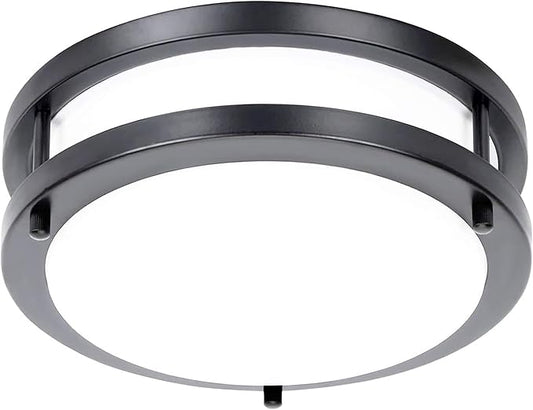 Drosbey 50W Dimmable LED Ceiling Light Fixture, Flush Mount Light Fixture for Kitchen, Bathroom, Bedroom, Garage, 5000 Lumens, 500W Equivalent, 13.2in, Daylight 5000K, Black