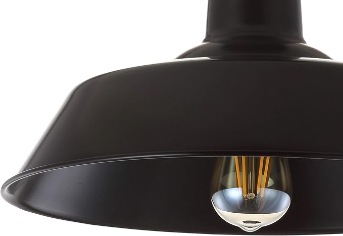 JONATHAN Y 14" Oil Rubbed Bronze Industrial LED Semi Flush Mount Ceiling Light for Porch, Kitchen, Entryway, Modern Farmhouse Iron Fixture, White Metal Shade, LED Bulb Included (JYL9516A)