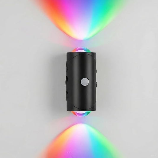 Rechargeable Motion Sensor Night Light, Magnetic RGB Color Changing LED Ambient Lighting, Compact Battery Operated Indoor Wall Light for Hallway, Stairs, Bathroom & Kids Room (USB-C)
