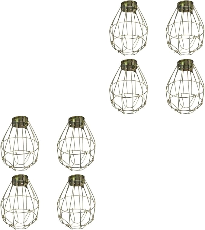 DOITOOL Metal Lamp Bulb Guard: 8 Pack Vintage Light Cage Guard Hanging Lamp Covers Metal Bulb Cover for Pendant Farmhouse Light Bulbs