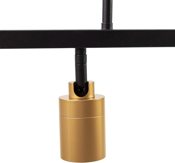 Shura - 4-Light Black and Brass Integrated LED Track Light Pendant w/Rotatable Spotlight Heads, Hanging Ceiling Spotlight Fixture, 3000K, 1960 Lumens