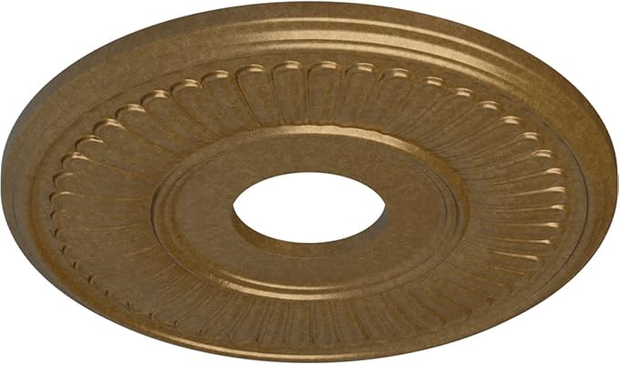 Ekena Millwork CM15BEPAS 15-3/4" x 3-7/8" x 3/4" Berkshire Ceiling Medallion, Pale Gold
