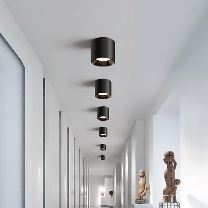 OKELI Modern LED Flush Mount Ceiling Light Fixtures for Hallway Kitchen Entryway, 20W 1800LM 3CCT 3000K-6000K Dimmable Close to Ceiling Lighting, Cylinder Ceiling Lamps for Dining Room Living Room