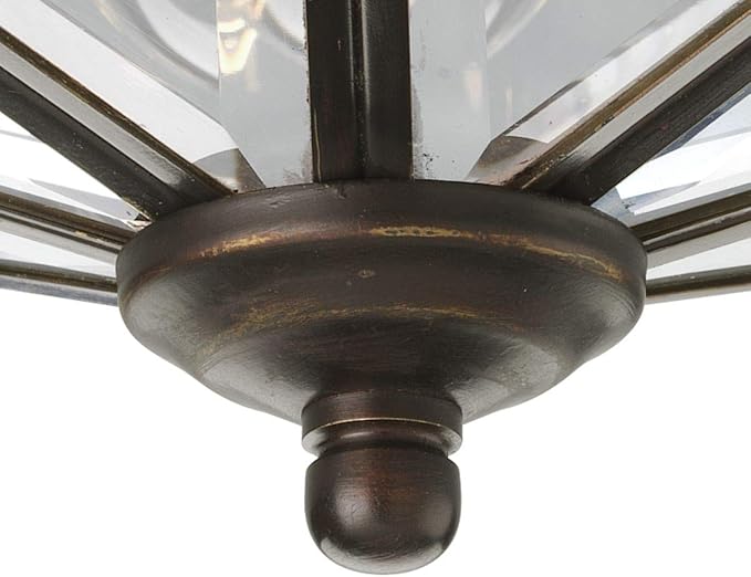Progress Lighting 3-Light Beveled Glass 9-3/4" Close-to-Ceiling, Indoor, P5788-20, Antique Bronze