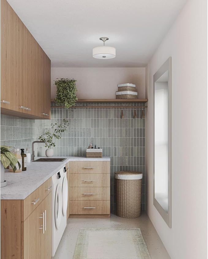 Progress Lighting P3712-09 Inspire Two-Light Semi-Flush, Brushed Nickel