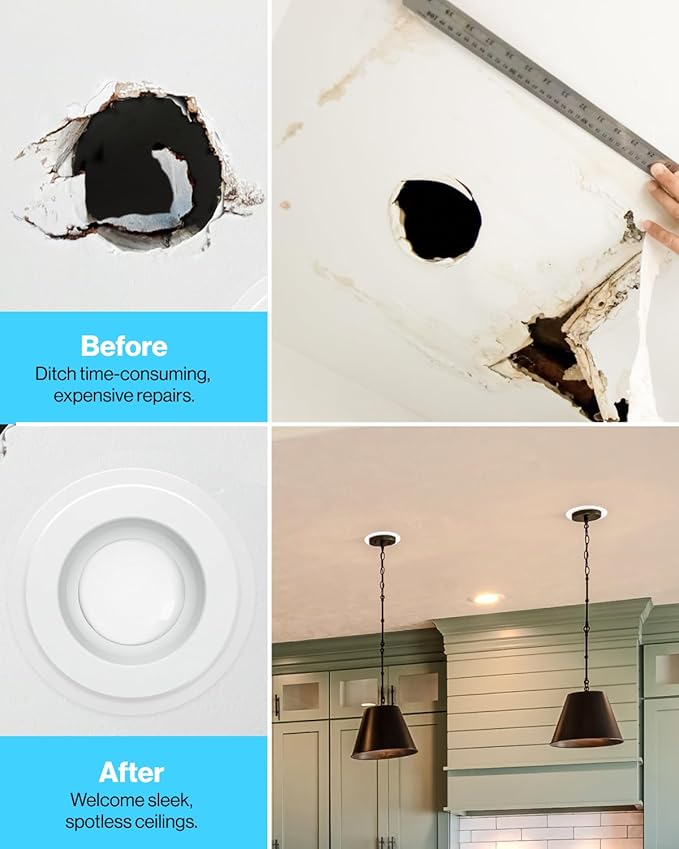 Sunco 24 Pack Goof Rings for 6 Inch Recessed Lights, Flush Mount White Can Light Trim Ring Cover, Outer Diameter 8.6 Inch, Inner Diameter 6.2 Inch, Paintable Surface, Matte Finish.