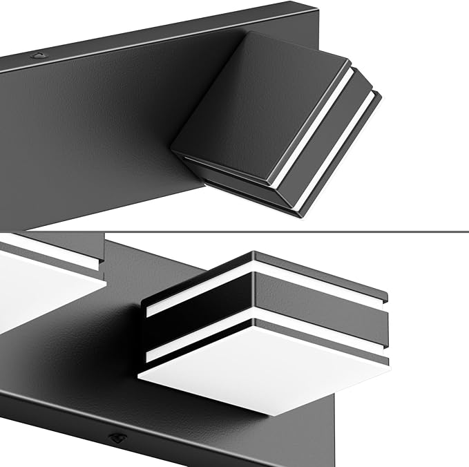 Ralbay Black Vanity Light Fixtures 40.5inch 5-Light Acrylic Modern LED Matte Black Bathroom Wall Vanity Lighting Fixtures Over Mirror