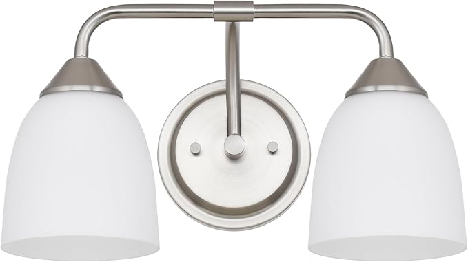 2-Light Traditional Bathroom Vanity Light Fixtures Over Mirror, Modern Vanity Lights for Living Room, Standard E26 Base, Brushed Nickel