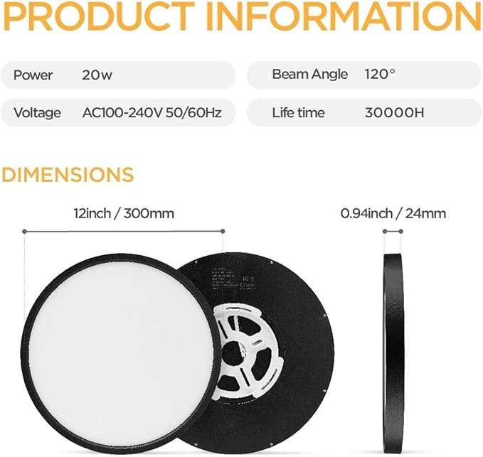 TALOYA12 Inch Flush Mount LED Ceiling Light Fixture, 8 Pack Black Ceiling Light for Bedroom Kitchen Living Room Laundry, 5 CCT Selectable, Easy to Install and Ultra Slim,Non-dimmable