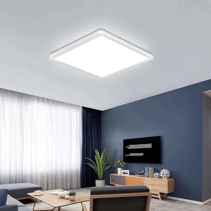4 Pack 12 Inch 24W LED Ceiling Light, 6000K White Flush Mount Ceiling Light Fixture, Slim Flat Ceiling Light Fixtures for Bedroom, Kitchen, Bathroom, Hallway, Closet
