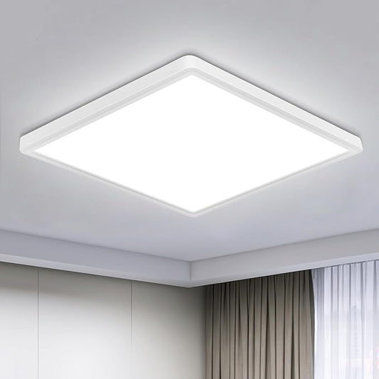 12 Inch Flush Mount Ceiling Light, 6500K White Light LED Ceiling Light, Slim Ceiling Light Fixture for Living Room, Bedroom, Kitchen