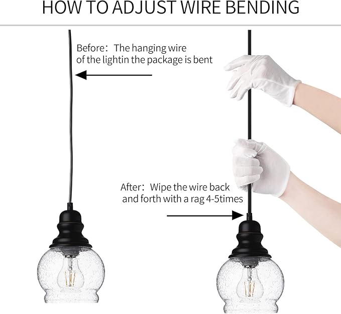 WILON Kitchen Island Light Fixtures, Black Pendant Light with Seeded Glass Shade Mini Pendant Lighting for Kitchen Island, Farmhouse Ceiling Light for Kitchen Island Dining Room Hallway Living Room