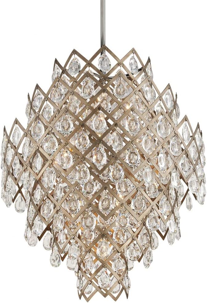 Corbett Lighting Tiara 11-Light Pendant - Vienna Bronze Finish with Clear Crystal Drops