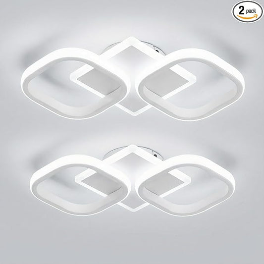 ElDISUNY Modern Ceiling Lights LED 30w White Elegant Square Lamp LED Ceiling Lights Fixture for Indoor Home Hallway Office Kitchen Living Room Bedroom Dining Room 2 Packs