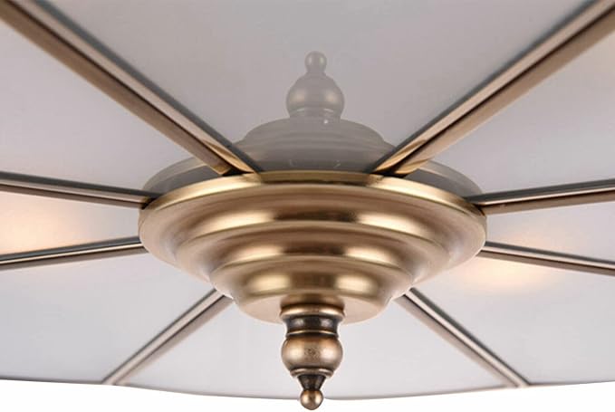 Tiffany Ceiling Lamp Semi Flush Mount Light 4-Light Drum Shade Vintage Chandelier Ceiling Lighting Fixture for Bedroom Hallway Entryway Foyer W18 H12 inch