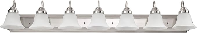 Nuvo Lighting 60/3283 Traditional Seven Light Vanity from Ballerina Collection in Pwt, Nckl, B/S, Slvr. Finish