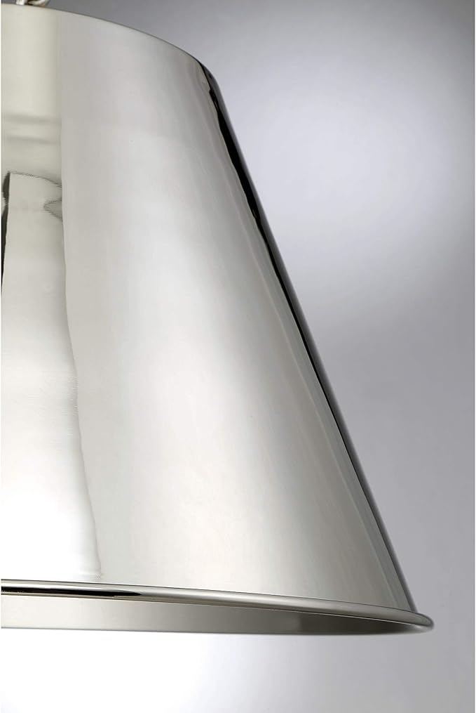 Savoy House 7-131-1-109 Alden Traditional Metal Cone Pendant, 1-Light 60 Watt, 18" H x 34" W, Polished Nickel
