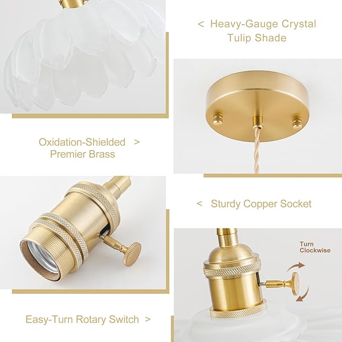 2 Pack Glass Pendant Lights Kitchen Island, Vintage Brass Pendant Light Fixtures, Adjustable Milk White Kitchen Pendant Lighting Over Island for Bedroom Living Room Hallway Dining Room