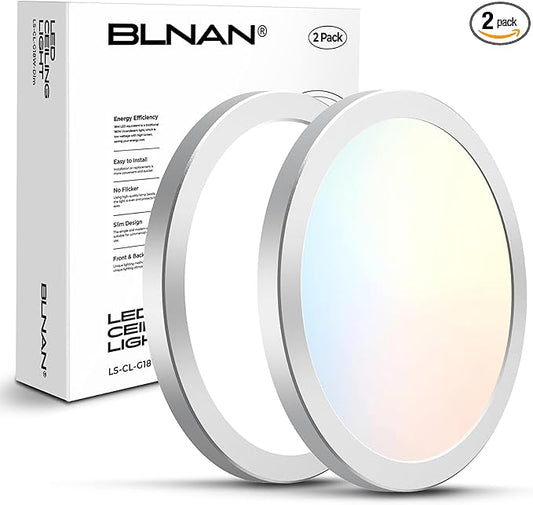 BLNAN LED Flush Mount Ceiling Light Fixture, Super Slim 9 Inch LED Ceiling Light, 3000K/4000K/5000K 3 Color Selectable Ceiling Lamp - Round Flat Light Fixture for Kitchen Bathroom Shower