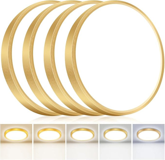hepside 4PACK Flush Mount LED Ceiling Light Fixture 5CCT 7Inch 15W & 100W Equivalent Closet Light Fixture,Small Round Slim Surface Ceiling Lamp for Hallway,Bathroom,Bedroom,Kitchen,Interior