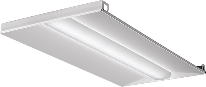 Lithonia Lighting 2x4 LED Troffer Light, BLT Series Low Profile LED Drop in Ceiling Light for Dropped Ceiling with Curved Ribbed Diffuser, 4000 Lumens, 4000K Cool White
