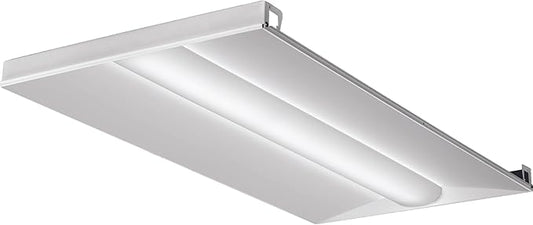 Lithonia Lighting 2x4 LED Troffer Light, BLT Series Low Profile LED Drop in Ceiling Light for Dropped Ceiling with Curved Ribbed Diffuser, 4000 Lumens, 4000K Cool White