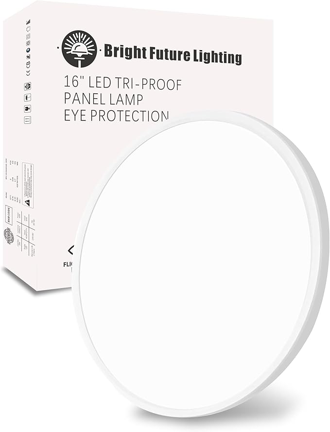1pack 16 Inch Flush Mount Ceiling Light, 32w Led Ceiling Light, 3000k/4000k/6000k Selectable 3480lm Ceiling Lights, Super Slim Led Light Fixture for Bedroom Kitchen Living Dining Room Office