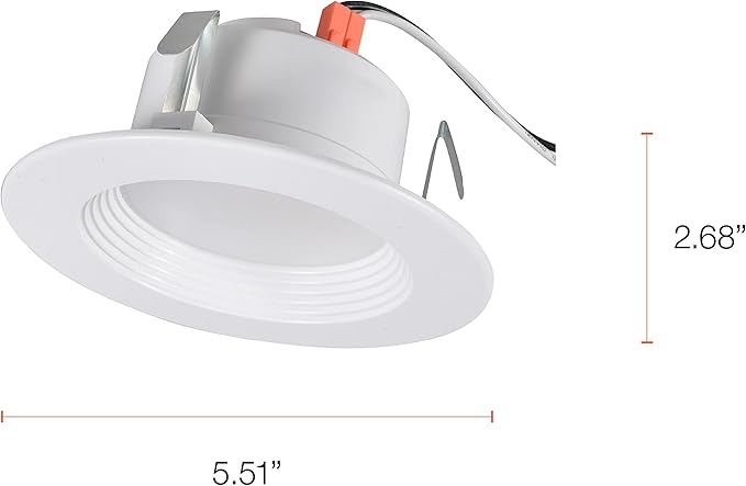 LEDVANCE Sylvania 4” LED Recessed Lighting Downlight with Trim, Dimmable, 7.5W=65W, 600 Lumens, White 3000K, Wet Rated/UL/Energy Star - 4 Pack (62022)